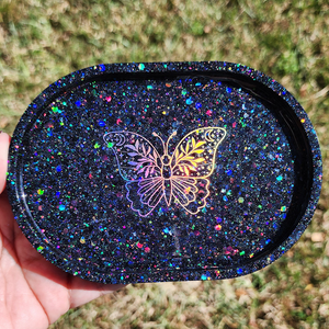 Oval Tray - Black Holographic