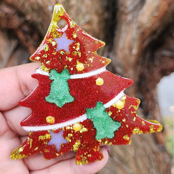 Christmas Tree Ornament Red and Gold