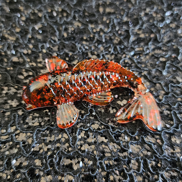 Koi Fish - Orange with Black and Red Flakes