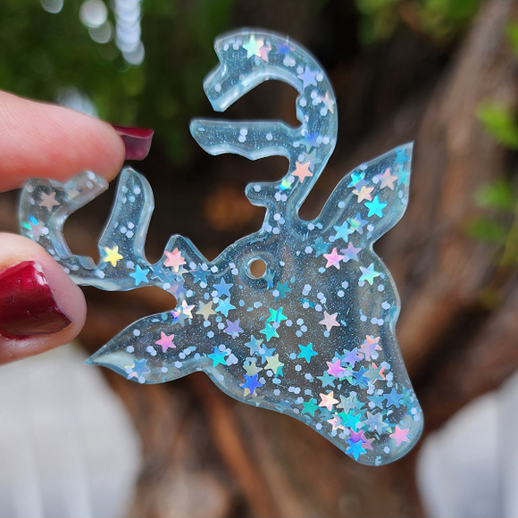 Reindeer Ornament Light Blue