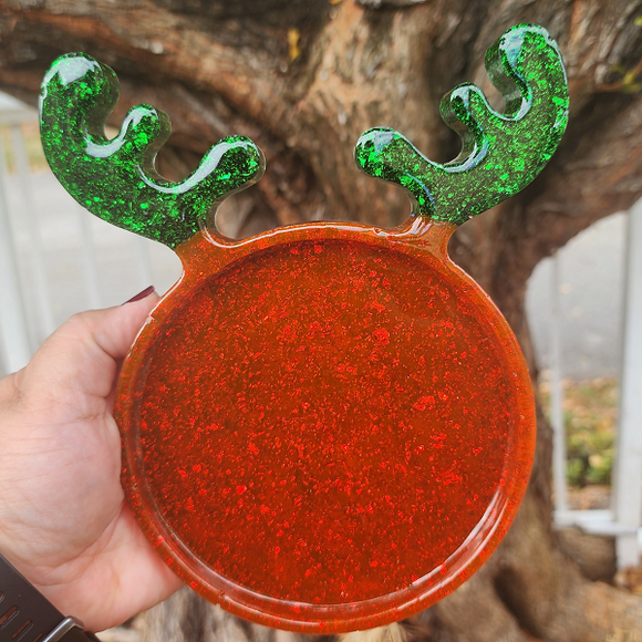 Reindeer Tray Green and Red