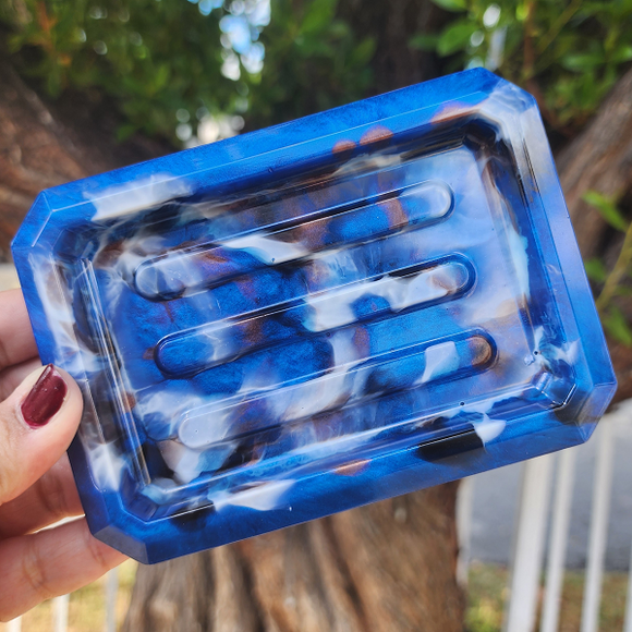 Soap Dish - Marble Blue